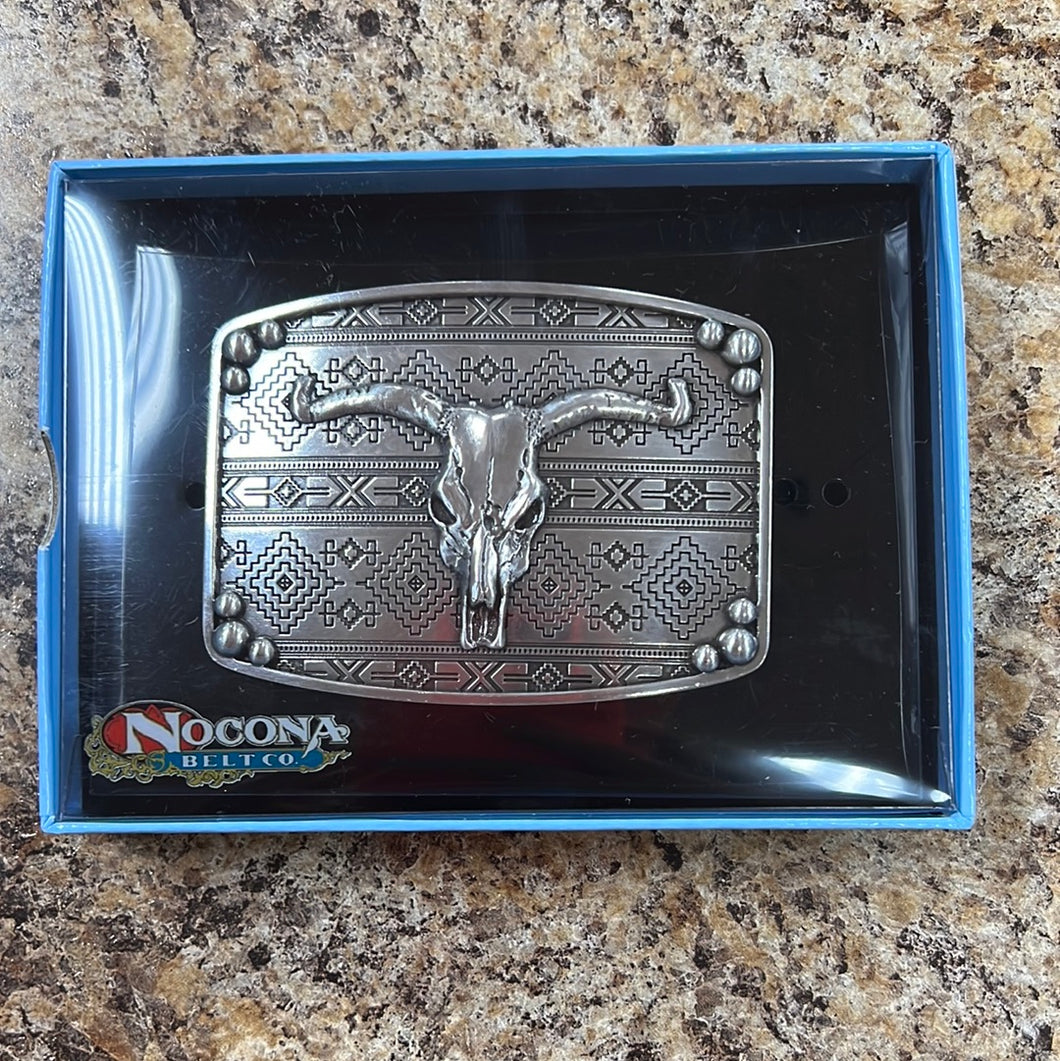 Men’s Silver Bull Skull Buckle