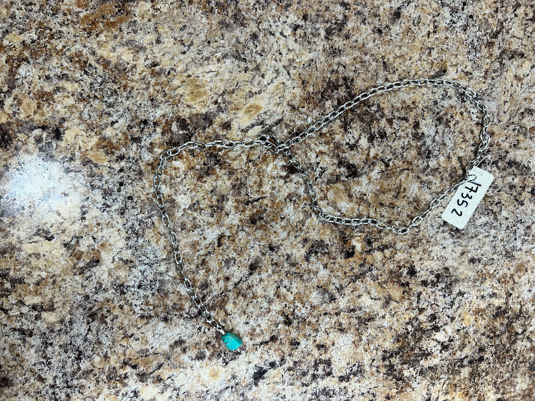 Stainless Steel Chain w/ Turquoise