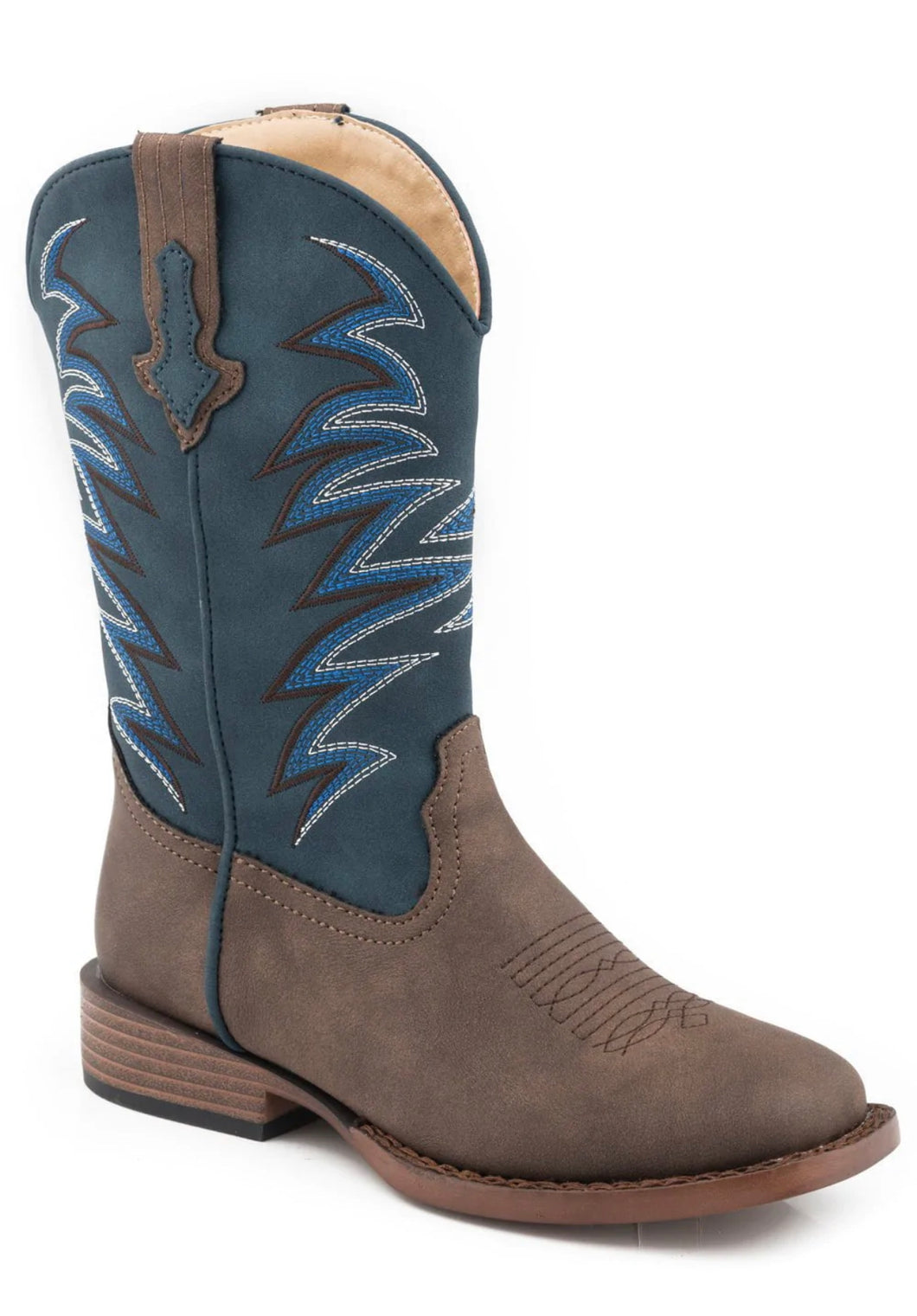 Roper Kid’s Brown/Navy Jagged Boots