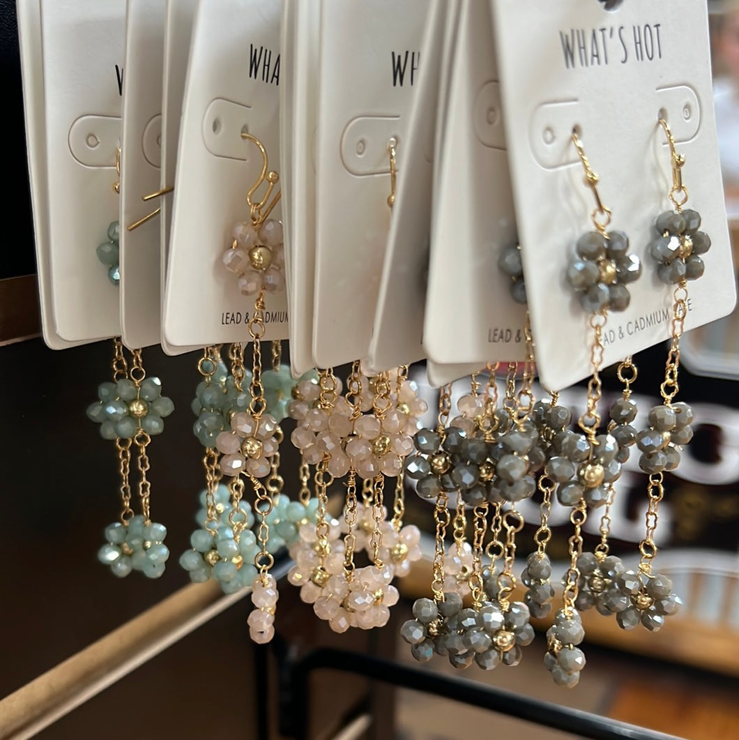 Crystal Flower Dangles