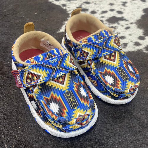 Toddler Twisted X Blue Southwestern Moc