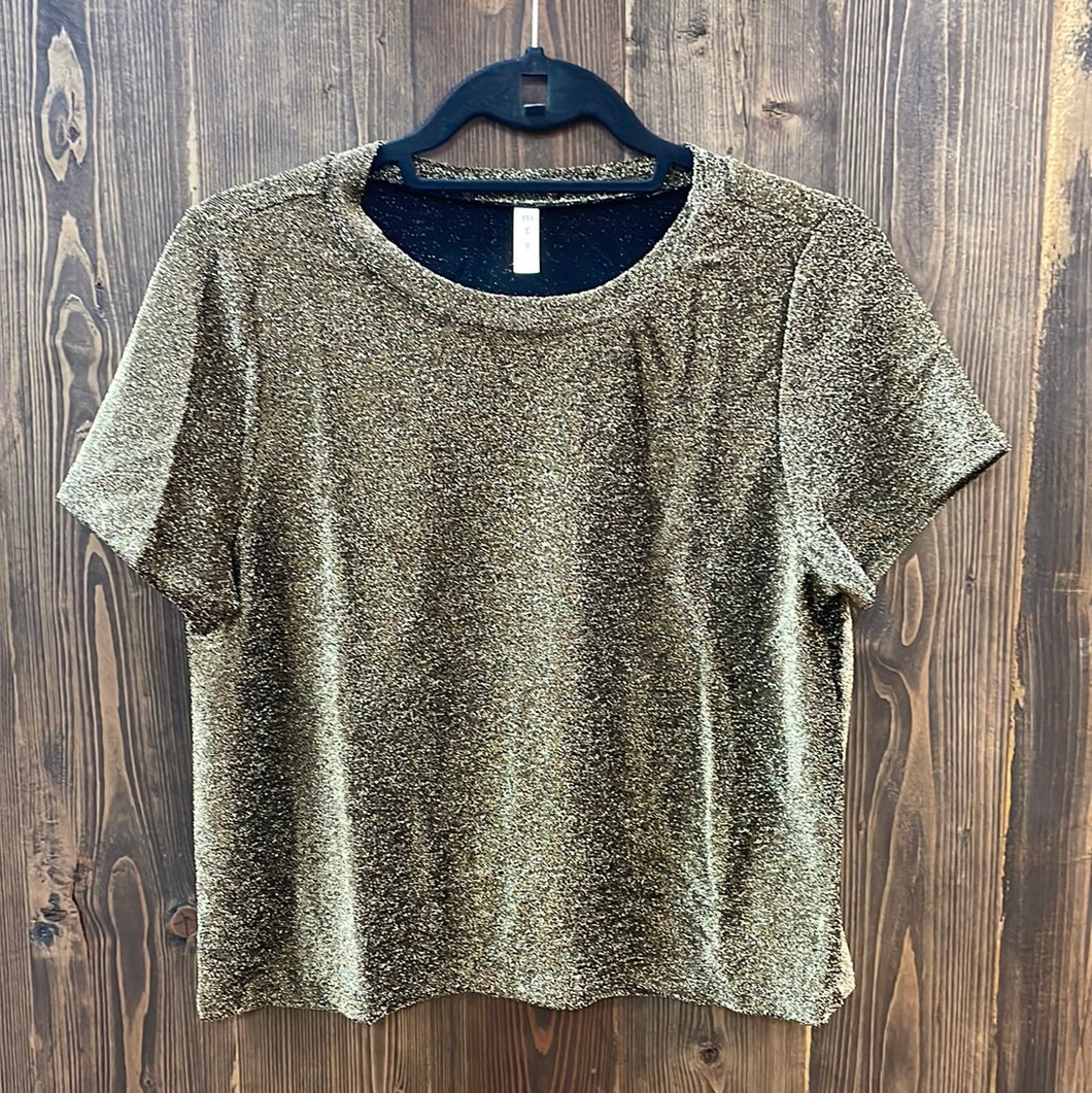 Lurex Round Neck Knit Top
