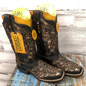Women’s Corral Black/Rose gold Boots