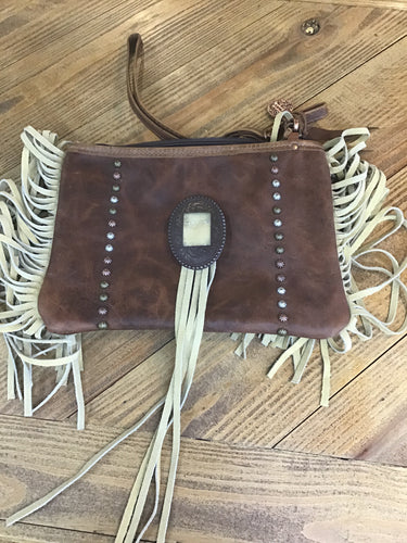 Double Saddlery Fringe Crossbody