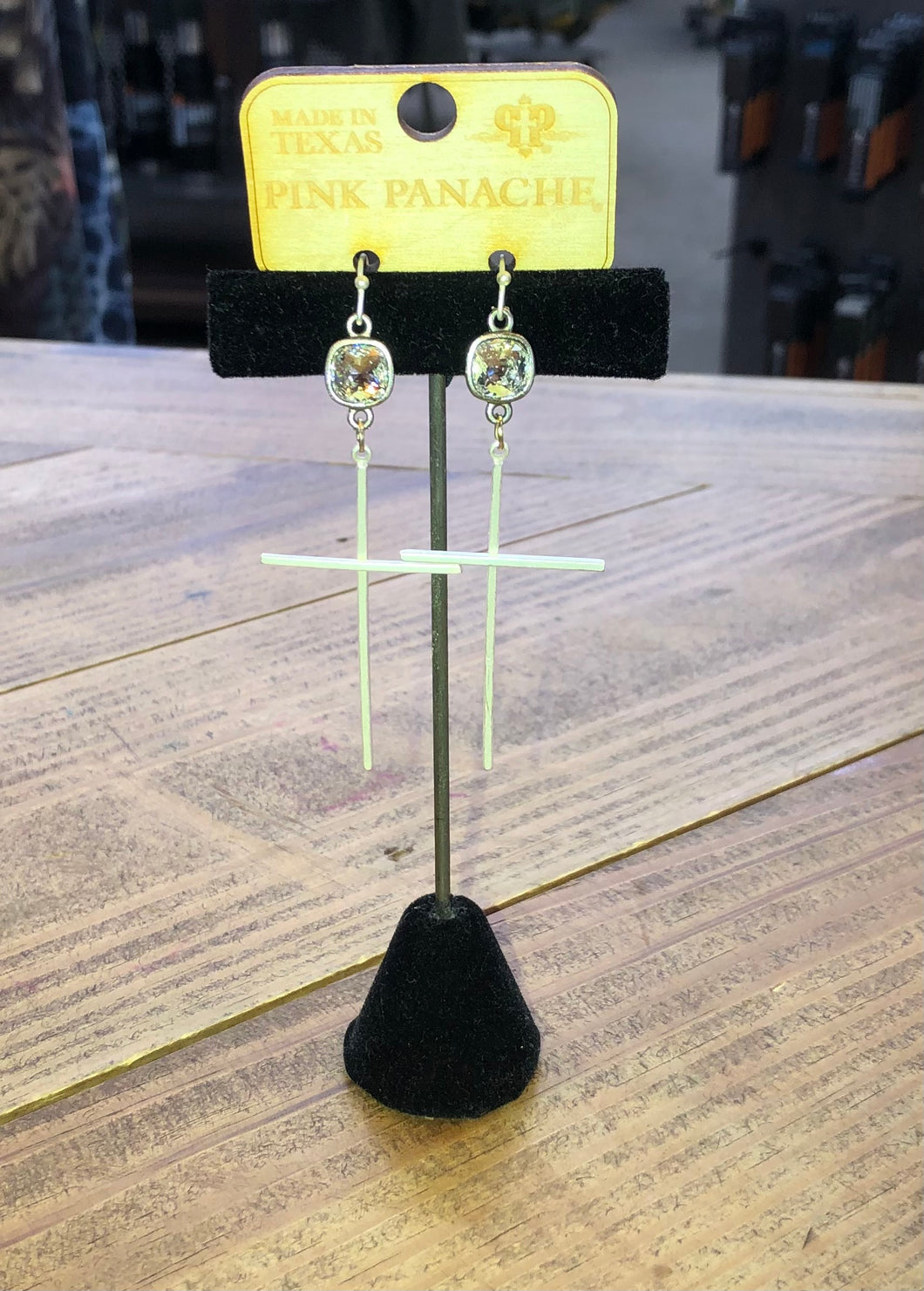 PP Silver Cross Dangle Earrings