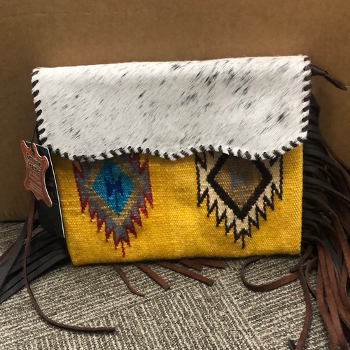 Mustard Aztec Hide Purse