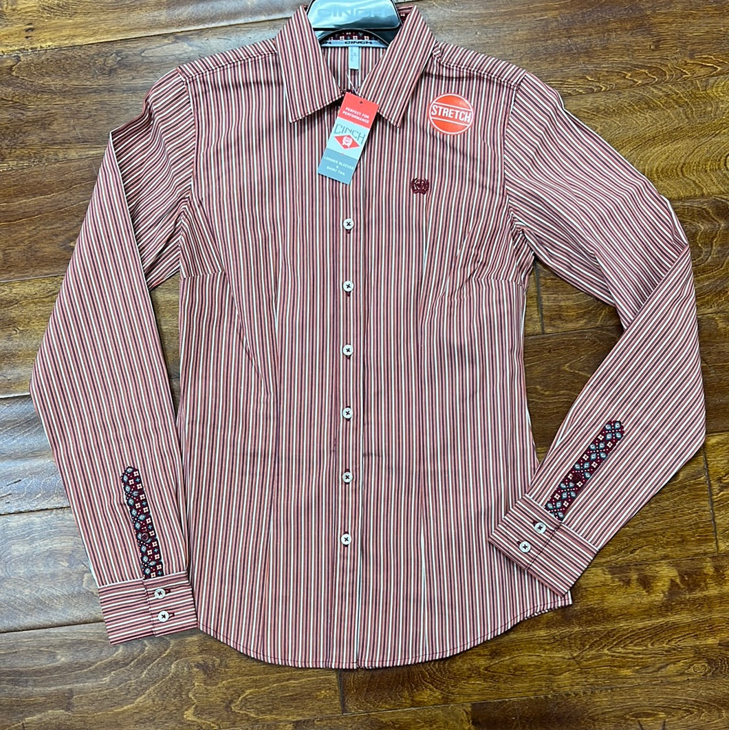 Women’s Cinch Orange Striped Button Up