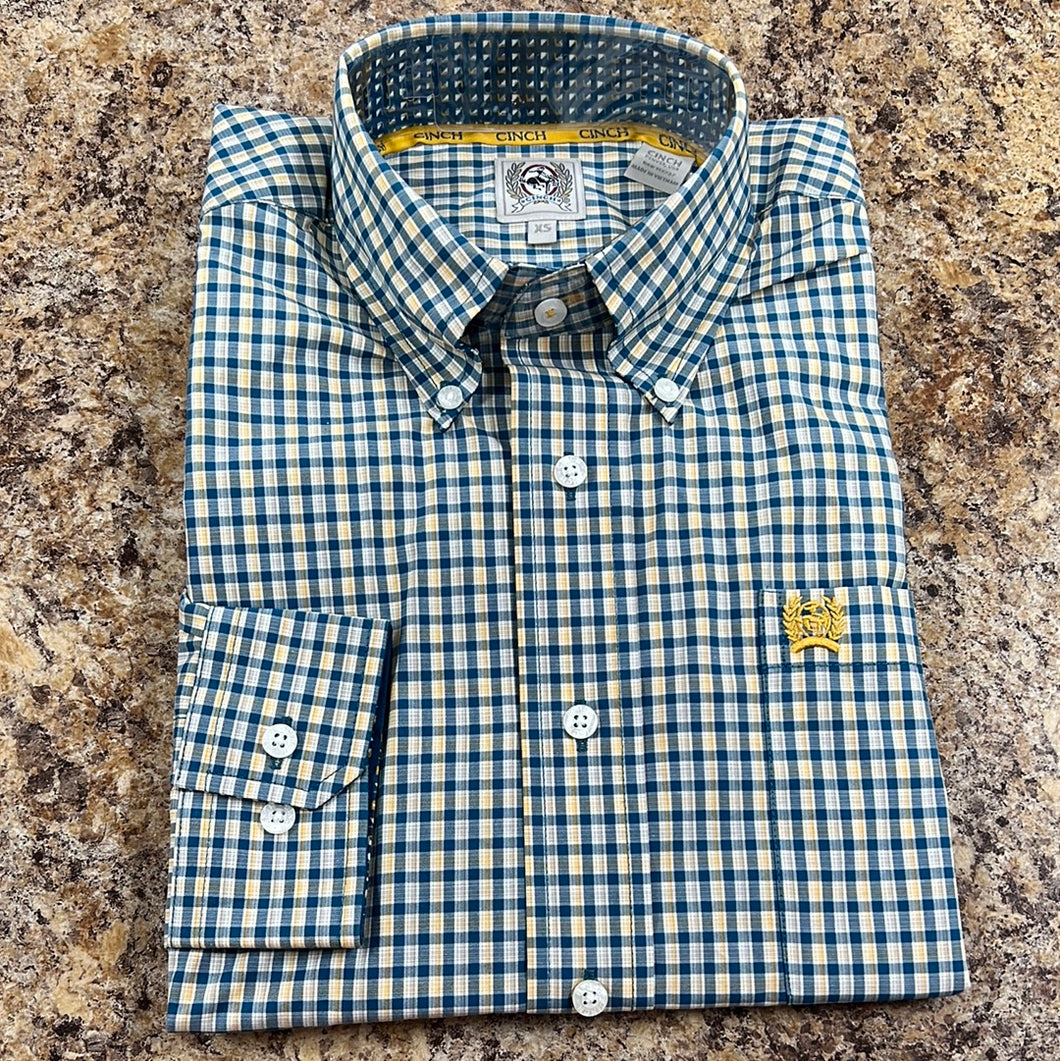 Men’s Plaid Tea Cinch Button Up