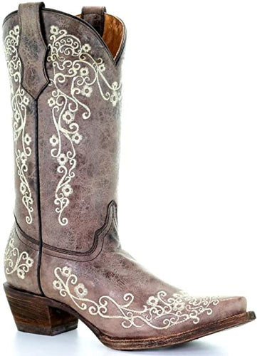 Corral Kid’s Snip Toe Embroidery Boot