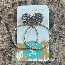 Load image into Gallery viewer, Glitter Top Hoops