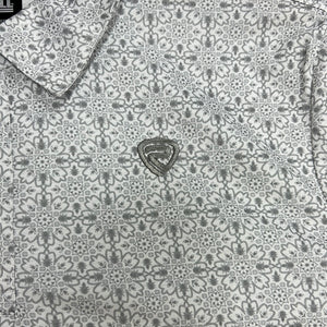 Men’s White Printed Polo