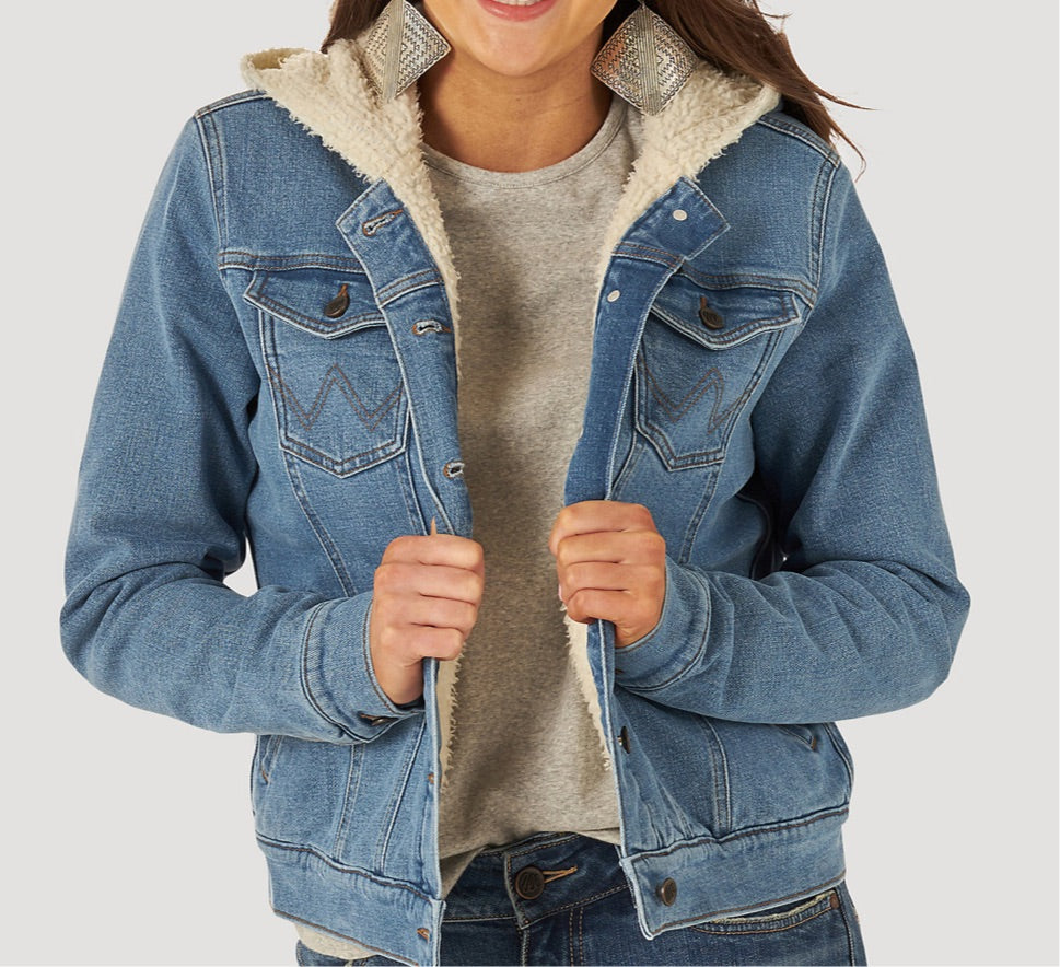 Wrangler Sherpa Denim Hoodie Jacket
