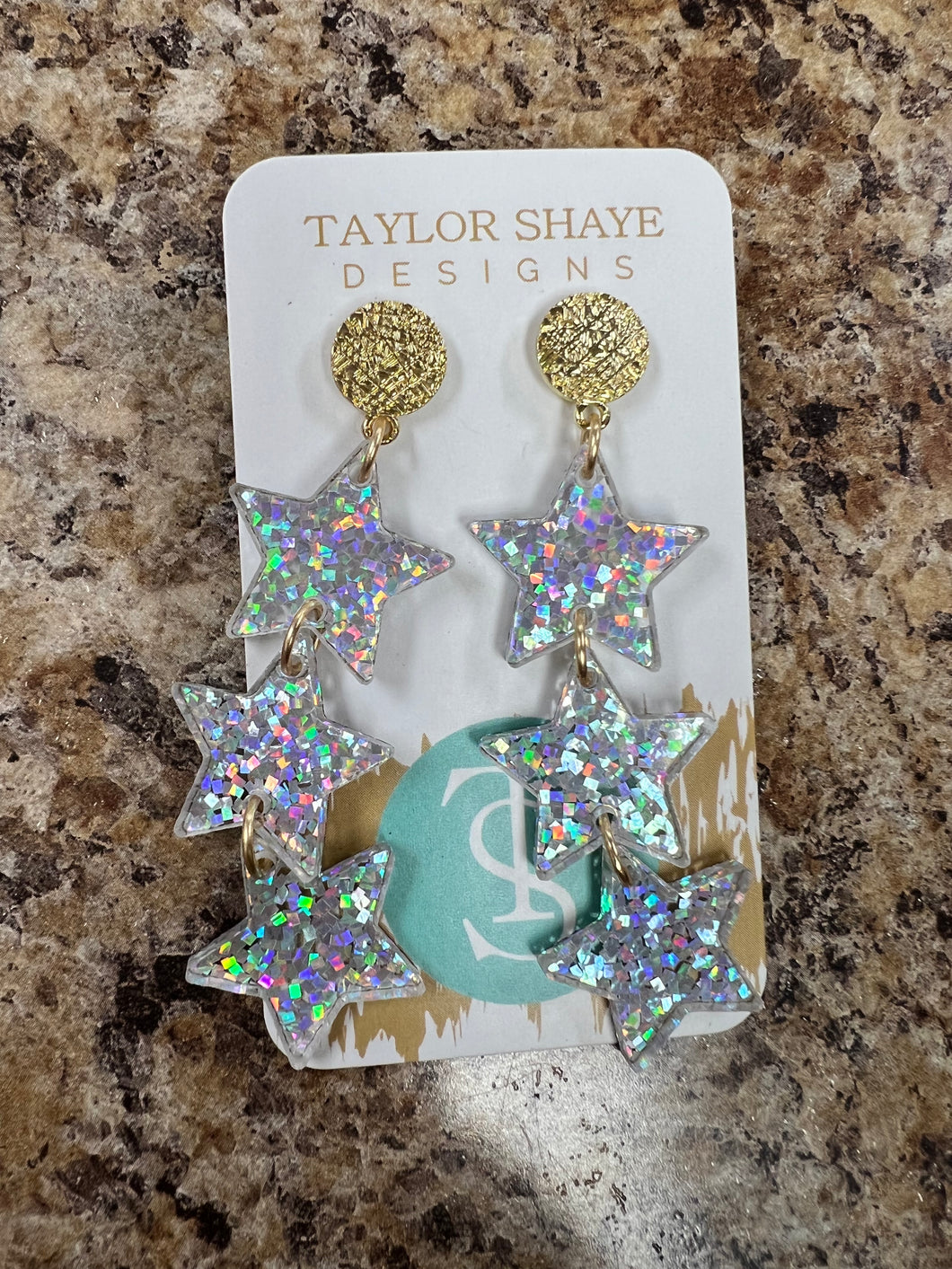 Taylor Shaye Triple Star Acrylic Drop Earring