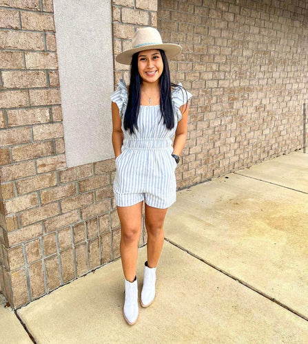 Blue Striped Romper