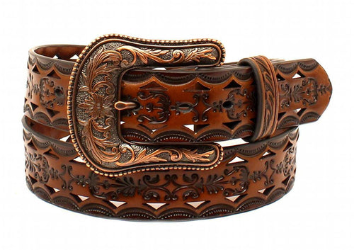 Women’s Ariat Brown Tooled Leather Belt
