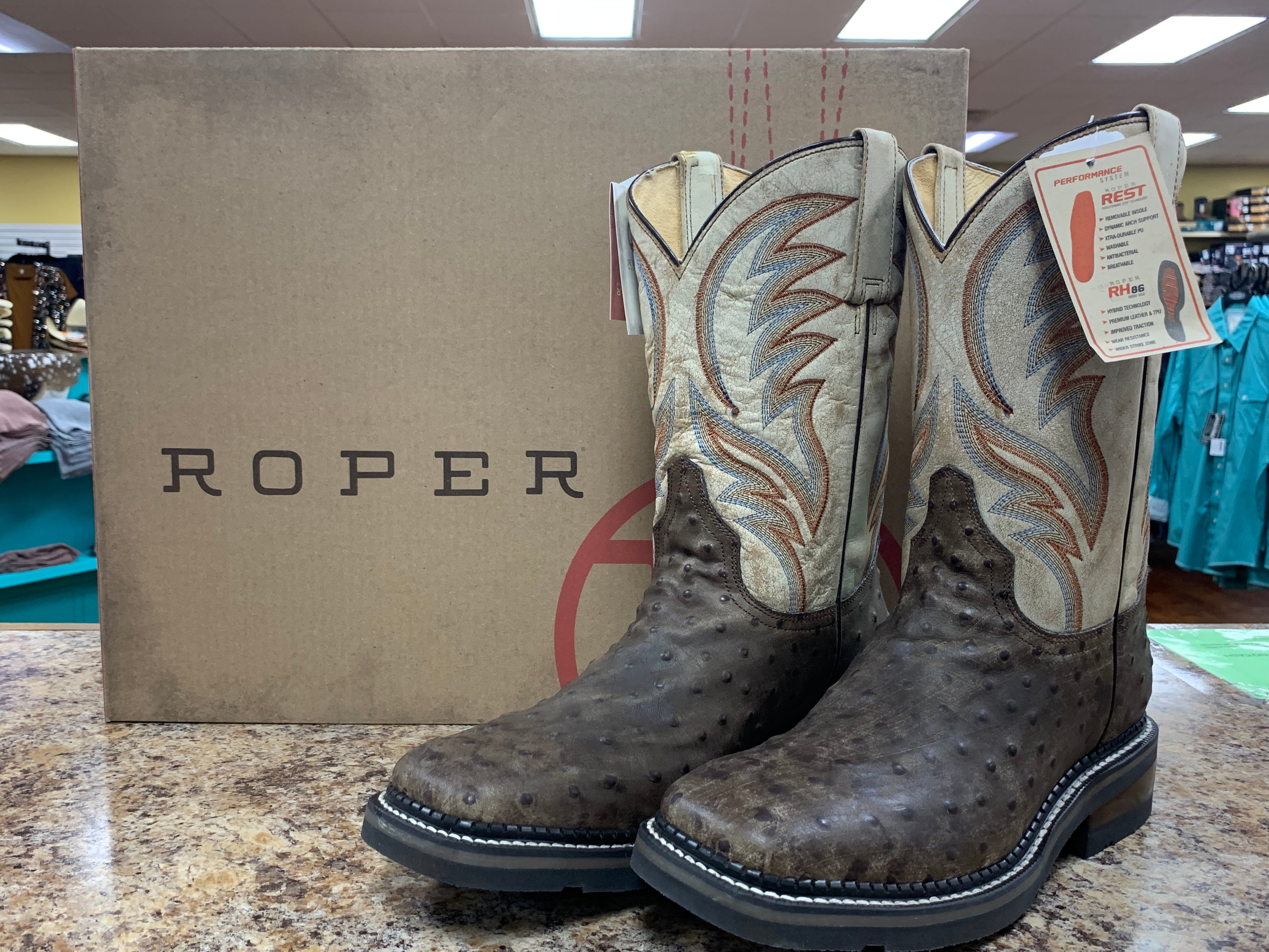 Roper Men's Tan Square Toe Western Boots