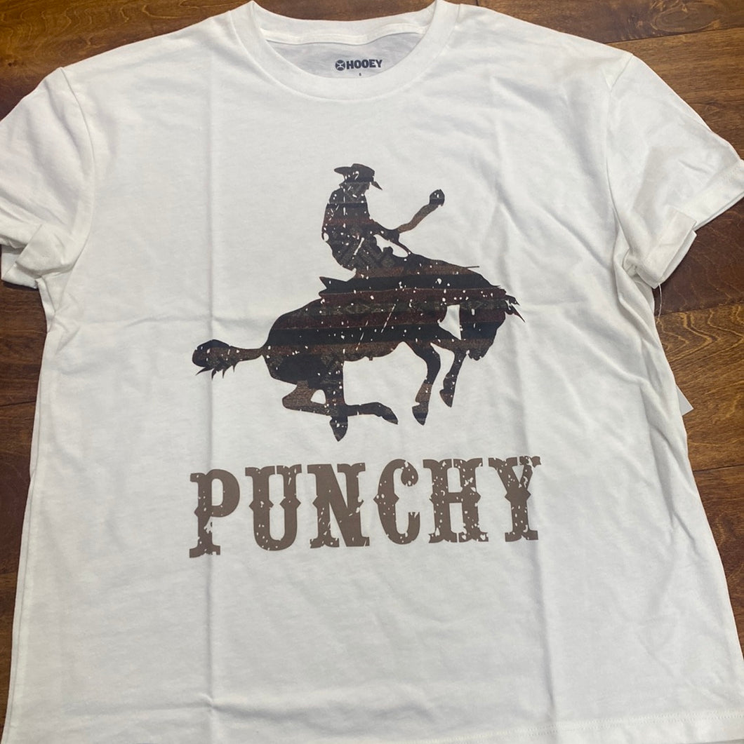 “Bronc”Ladies Cream Crewneck Cotton t-Shirt.