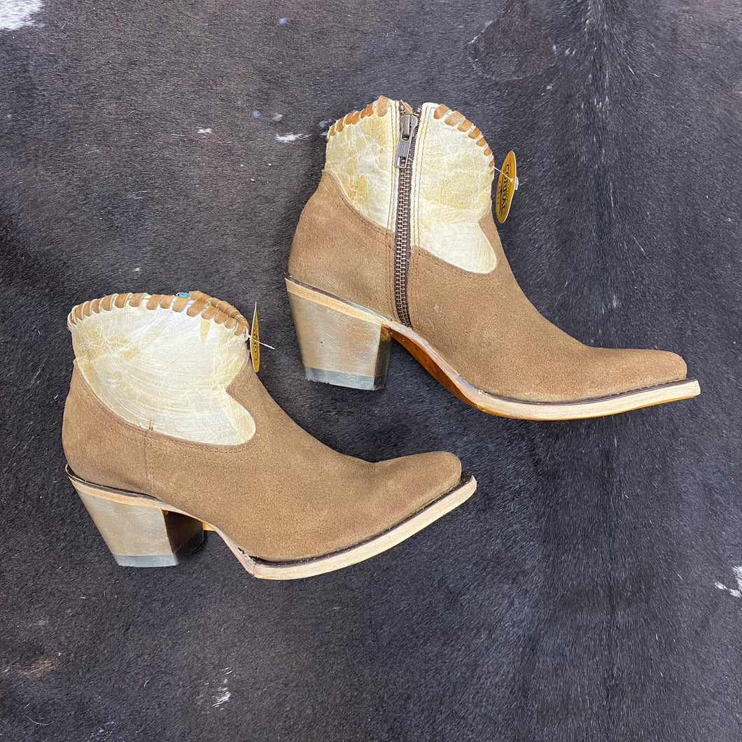 Corral Sand Leather Woven Shortie Boot