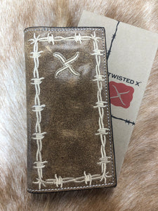 Twisted X Barbed Wire Trim Rodeo Wallet