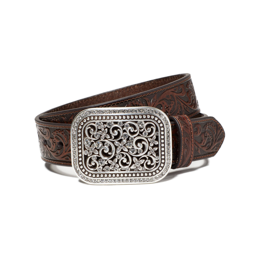 Ariat Filigree Tooled Dark Brown Leather Belt