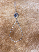 Load image into Gallery viewer, Silver Diamond Teardrop Necklace