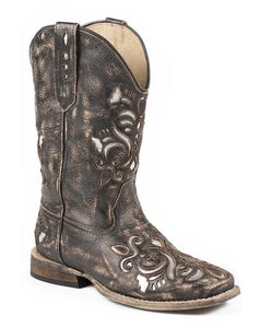 Silver Embroidered Vintage Boot