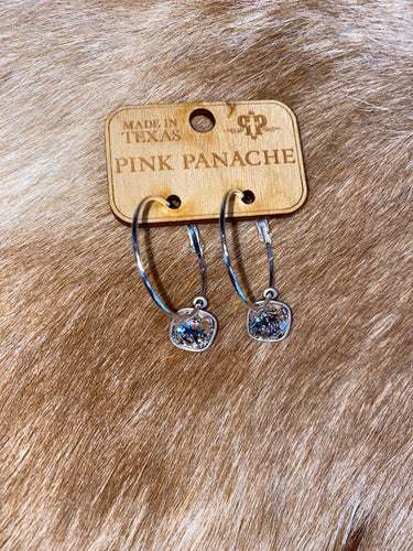 Silver Diamond Hoops