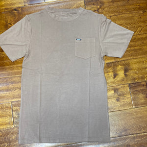 Tan Short Sleeve Premium Bamboo Fabric Pocket T-Shirt.