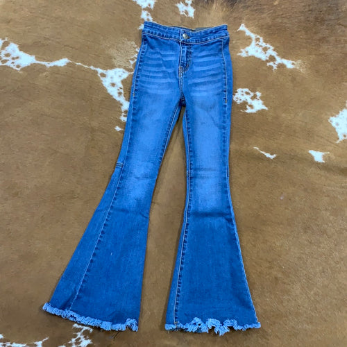 Girls Flare Distressed Jeans