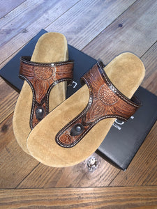 American Darling Tooled Leather Sandal