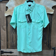 Load image into Gallery viewer, Men’s Sea Foam Short Sleeve Pearl Snap