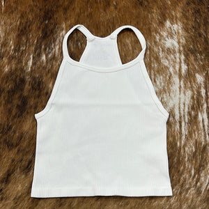 High Neck Ribbed Tank