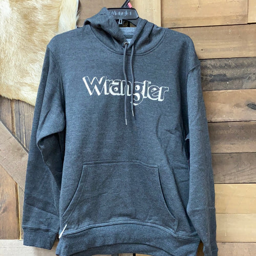 Wrangler Men's Charcoal with White Logo Hoodie