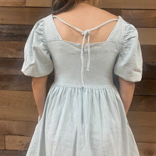 Load image into Gallery viewer, Denim Puff Sleeve BabyDoll Dress