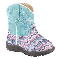 Roper Blue Glitter Aztec Boots - Infants