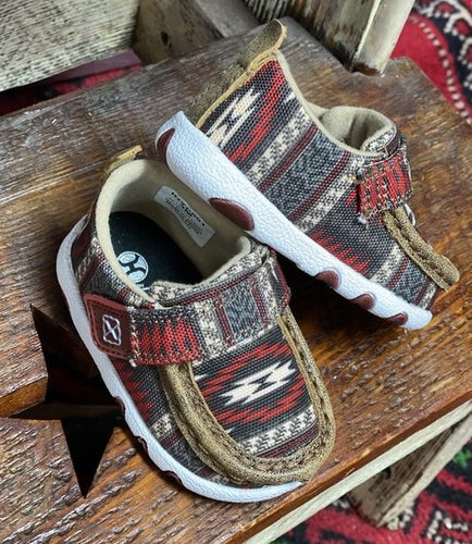 Toddler Twisted X Red Aztec Moc